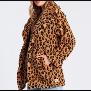 Billabong Brighton Fleece Leopard print jacket